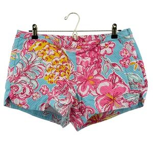 Lilly Pulitzer Womens Size 10 Adie Breakwater Blue Lolita Floral Shorts Pink